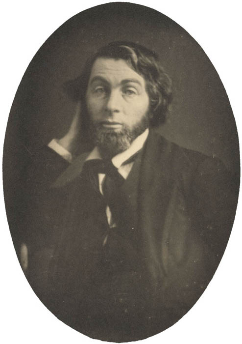 Oval daguerreotype of Whitman, dated New Orleans, 1848.